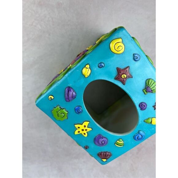 Vintage Sue Zipkin Zippy Fish Tissue Box Underwater Beach Fish Theme - Picture 11 of 11